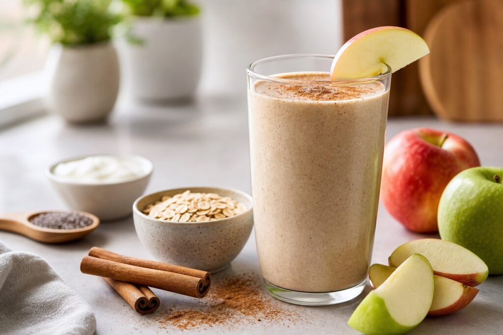 Herbalife apple cinnamon shake recipe with fresh apple and oats