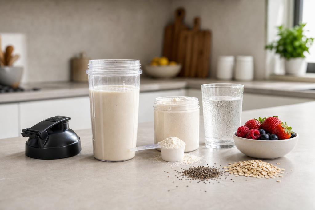 Herbalife shake without a blender in a shaker bottle