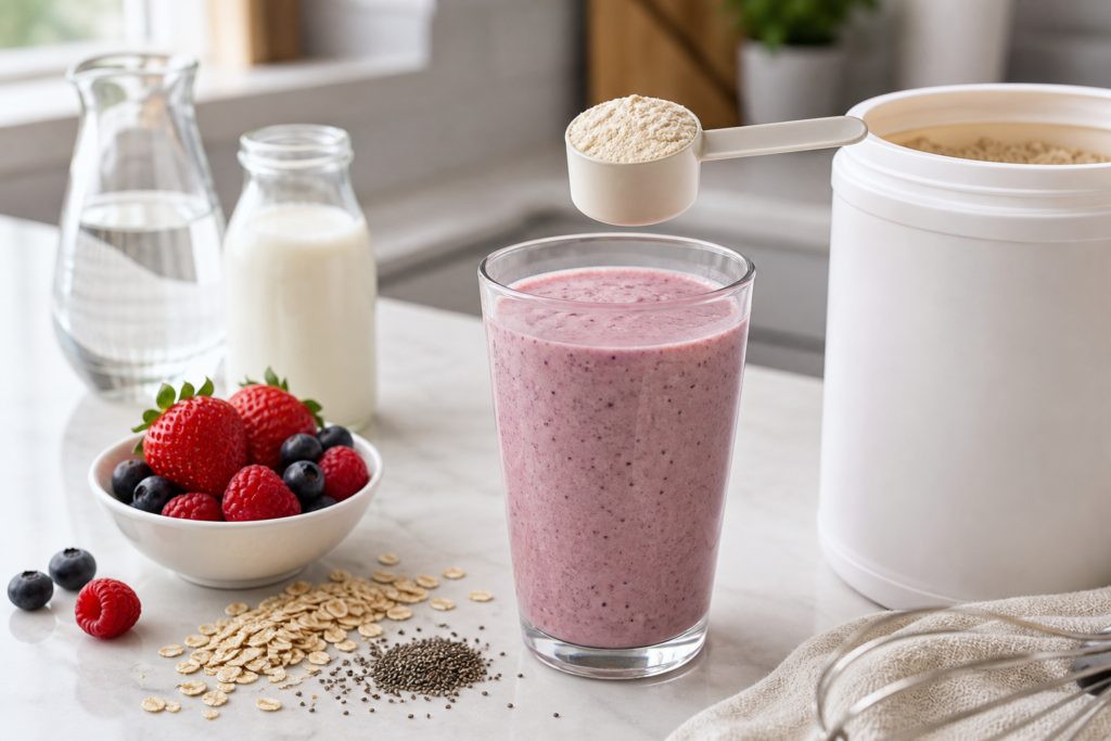 How many scoops in a Herbalife shake with berry smoothie